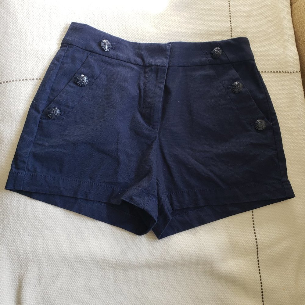 Loft Textured Sailor Shorts Navy 00P